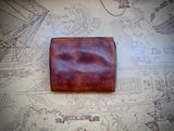 RRL Ralph Lauren Tumbled Leather Card Case Wallet Tan Brown Metal Concho