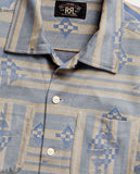 Ralph Lauren RRL Jacquard Cotton Jersey Southwestern Camp Shirt New Men L Large