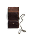 RRL Ralph Lauren "Concho Leather Chain Wallet" Dark Brown Distressed