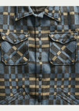 RRL Ralph Lauren Vintage Blue Plaid Jacquard Overshirt Jacket Men's Medium