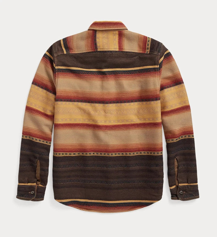 RRL Ralph Lauren Vintage Brushed Cotton Jacquard Workshirt Men's M Medium