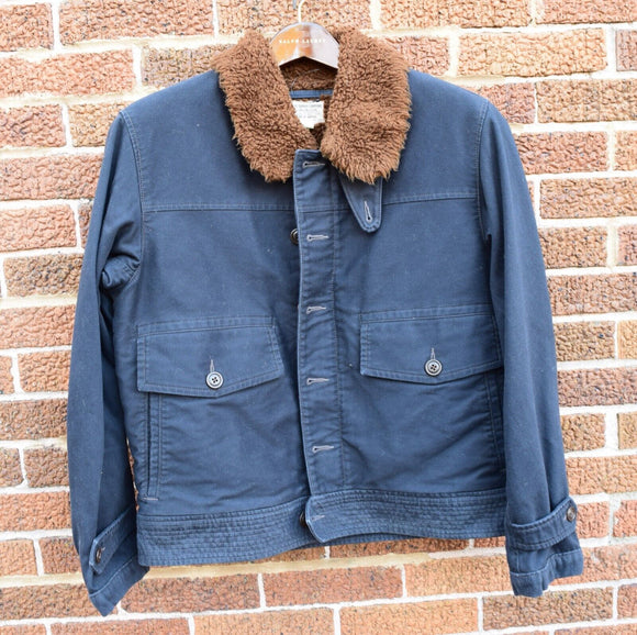 RRL Indigo SAMPLE Deck Men's Medium M Faux Shearling Men's Medium Lined