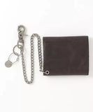 RRL Ralph Lauren "Concho Leather Chain Wallet" Dark Brown Distressed