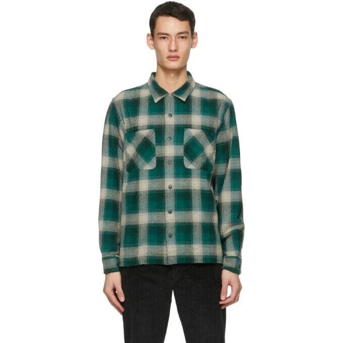 New RRL Ralph Lauren Plaid Twill Towns Camp Shirt Workshirt Men's Medium M