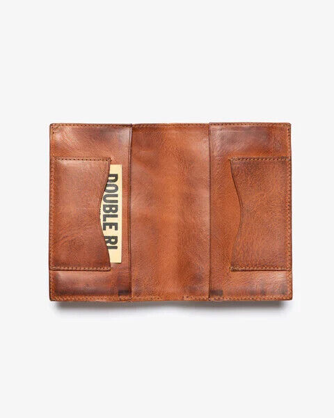 RRL Ralph Lauren Leather Passport Holder Wallet Distressed Italian