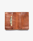 RRL Ralph Lauren Leather Passport Holder Wallet Distressed Italian Leather Brown