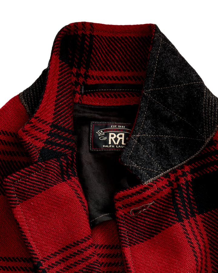 $1200 Ralph Lauren RRL Red Black Plaid Wool Twill Slim Sportcoat Jacket Blazer