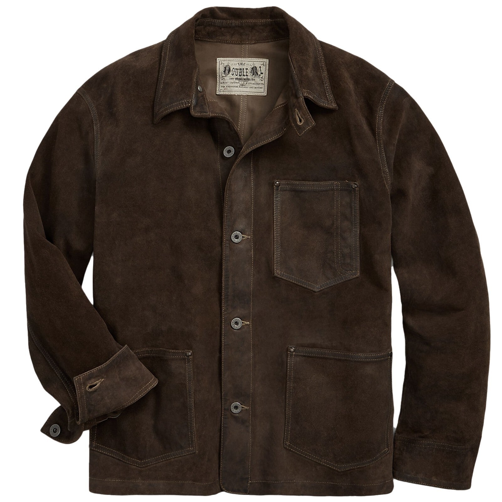 【名作】RRL LEATHER WESTERN SPORT COAT Lサイズ RRL Ralph Lauren Brown Embroidered Leather Jacket Coat