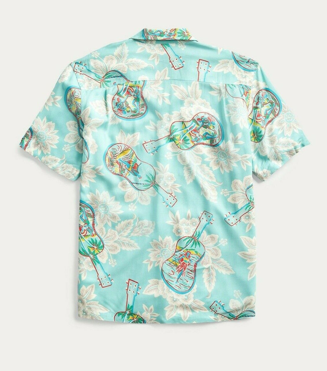RRL Ralph Lauren Tropical Print Hawaiian Camp Shirt Men's Small S Hand Painted