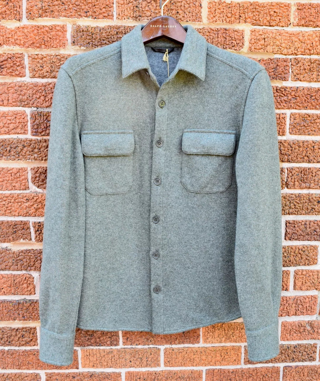 Loro Piana Grey Green Cashmere Lined Overshirt Jacket Men's XS