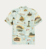 RRL Ralph Lauren Coney Island Hawaiian Carnival Print Camp Shirt Men's M Medium