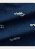 RRL Ralph Lauren Indigo Truck-Print Workshirt S/S Blue Shirt Men's L Large