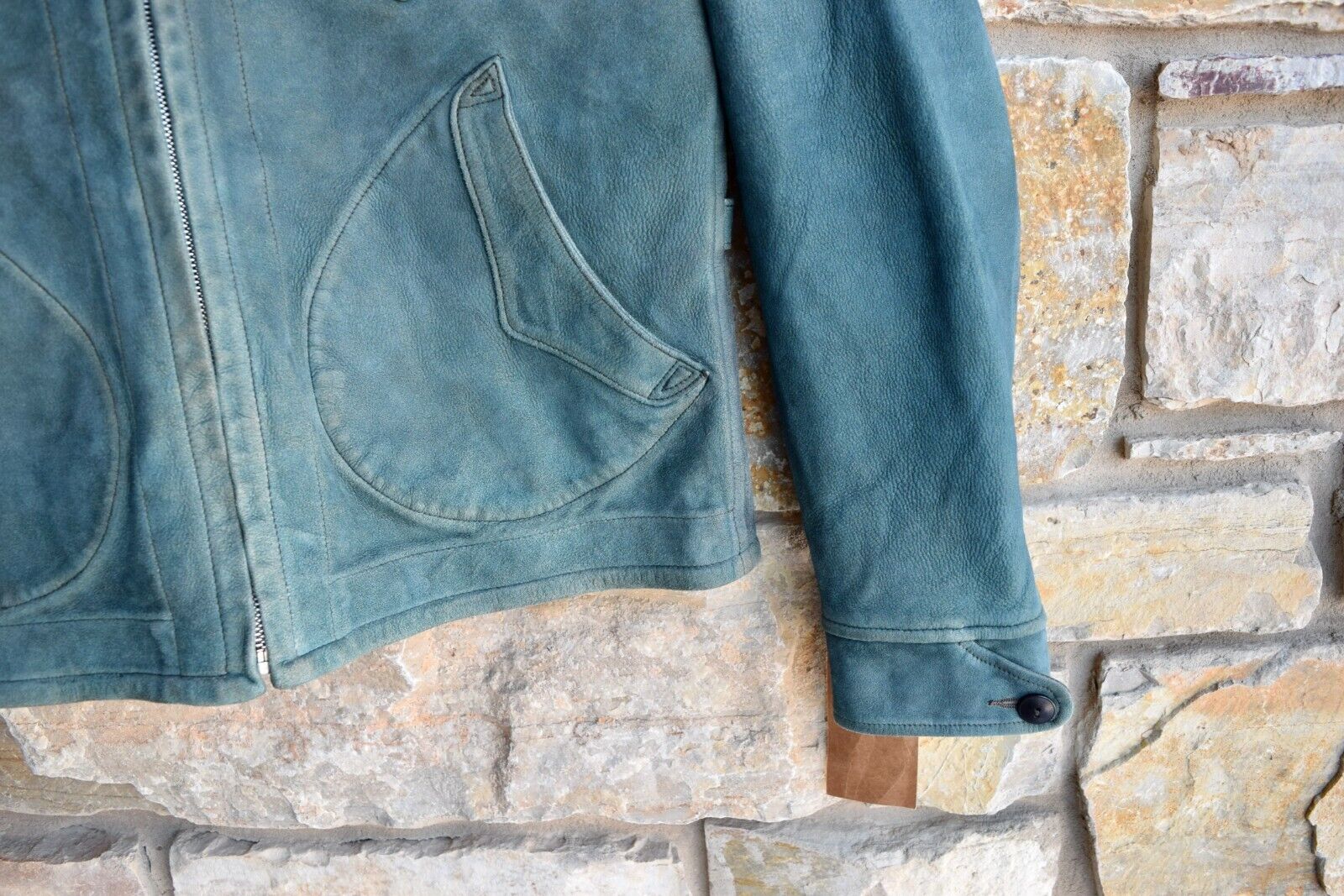 RRL Ralph Lauren Suede Jacket Indigo Sheepskin Leather Men's 