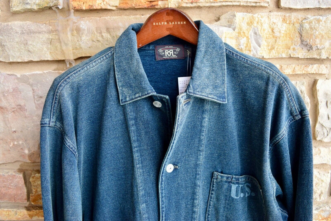 RRL Ralph Lauren Engineer WWII Japanese Denim Chore Jacket Men's Large L