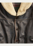 RRL Double RL Ralph Lauren Brown Shearling Collar Jacket Men's M Medium