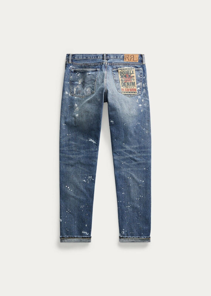 RRL Slim Narrow Fit Distressed Jeans 32 x 30 American Painted Denim Jeans 32W