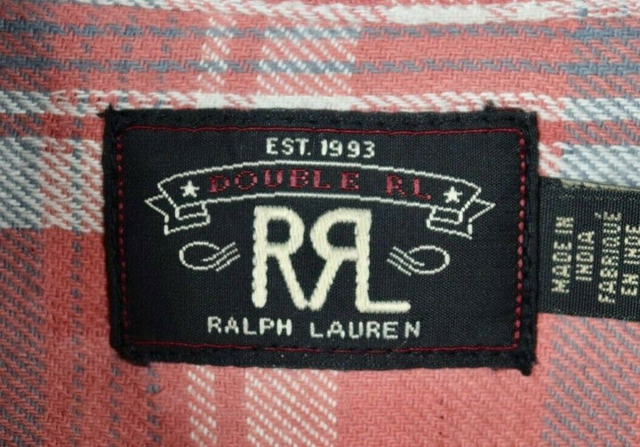 RRL Ralph Lauren Check Plaid Jacquard Rivet Flannel Workshirt Men's S Small