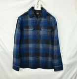 $895 RRL Ralph Lauren Wool Cashmere Blend Plaid Blue Black Jacket Men's 2XL XXL