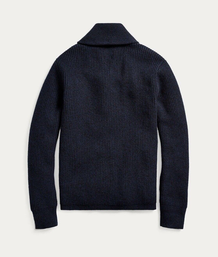 RRL Ralph Lauren 1930's 100% Cashmere Navy Blue Shawl Cardigan Men's Small S