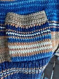 New RRL Ralph Lauren Blue Hand-Knit Brown Shawl Cardigan Sweater Men's Small S