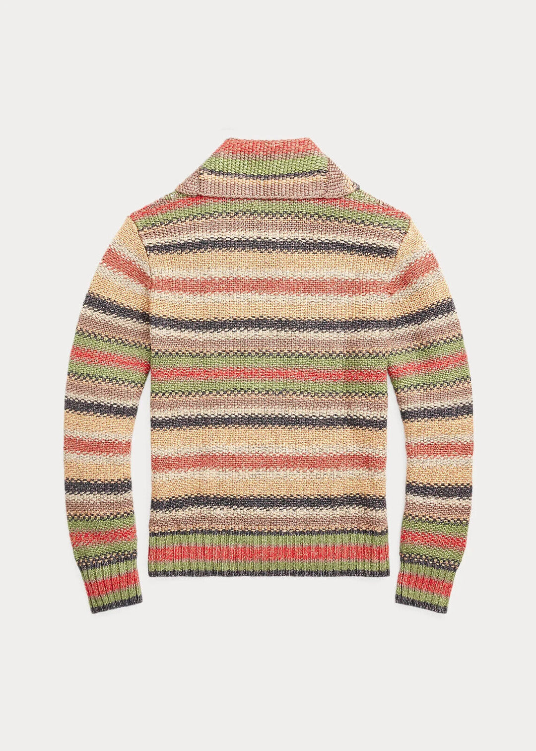 RRL Ralph Lauren Striped Knit Silk Wool Serape Blanket Cardigan Men's Large L