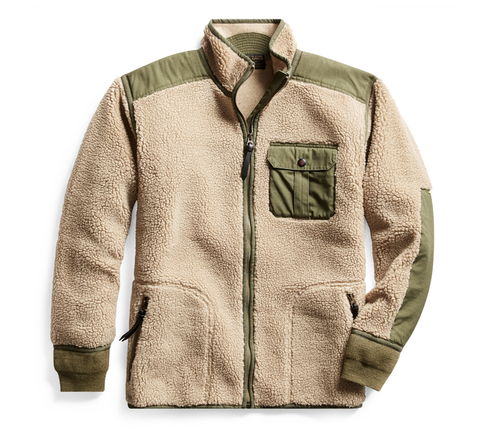 RRL New Ralph Lauren Vintage Ripstop Paneled Fleece Jacket Men's Medium M