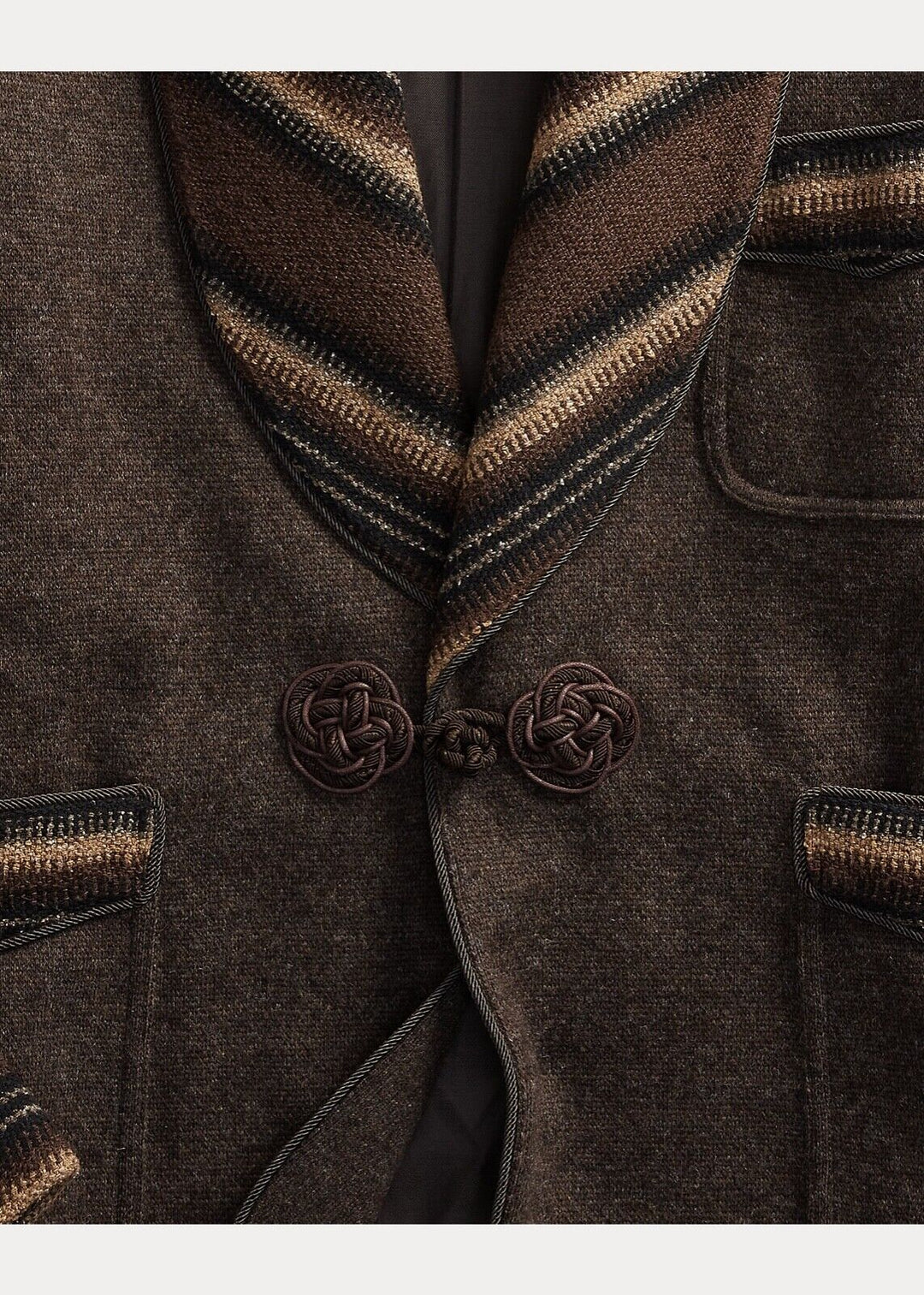 Ralph Lauren RRL Double RL Smoking Jacket Sweater Southwest Brown Men's L Large