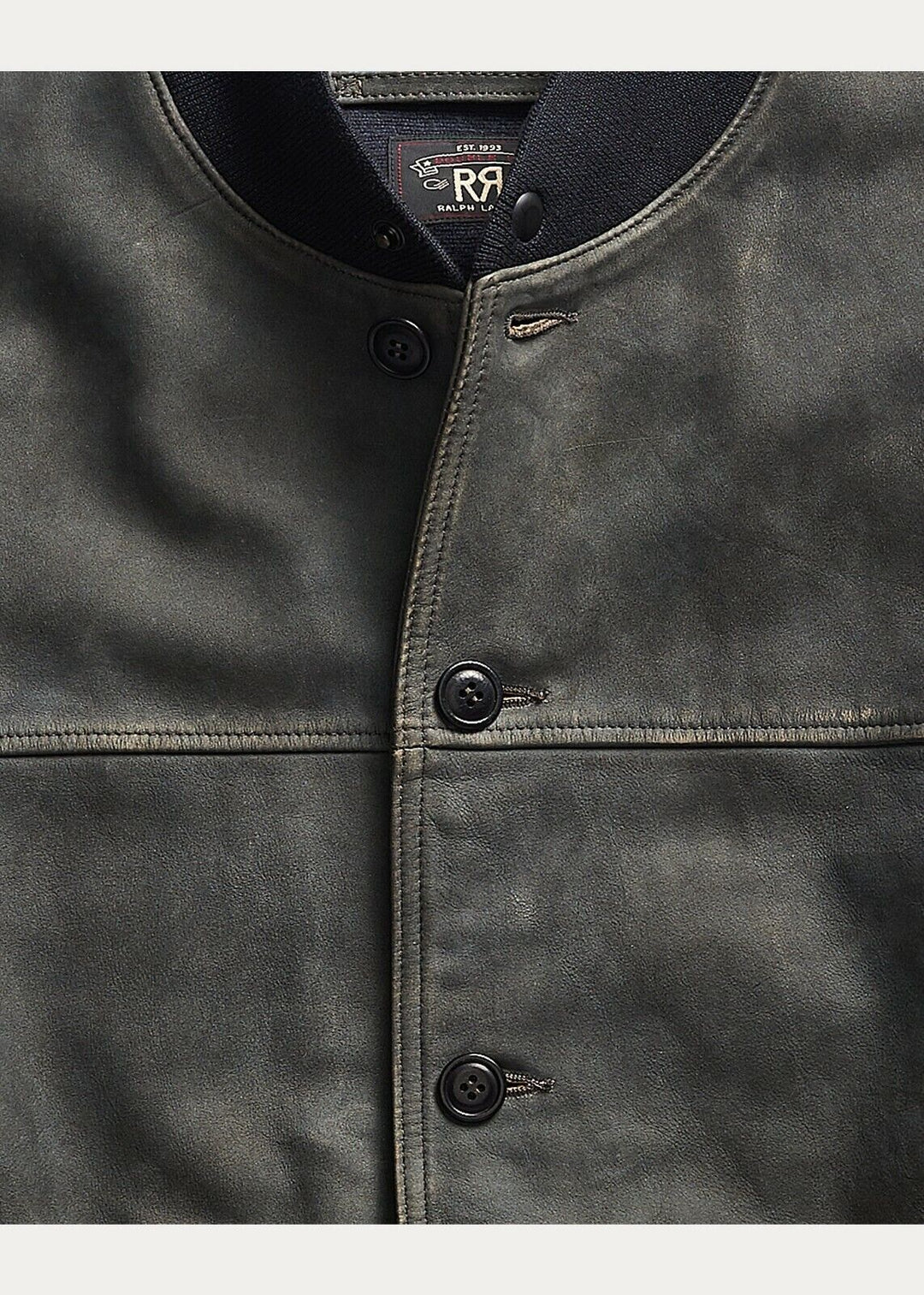 RRL Ralph Lauren Indigo Suede 1930's Nautical Deck Leather Jacket Men's 2XL XXL