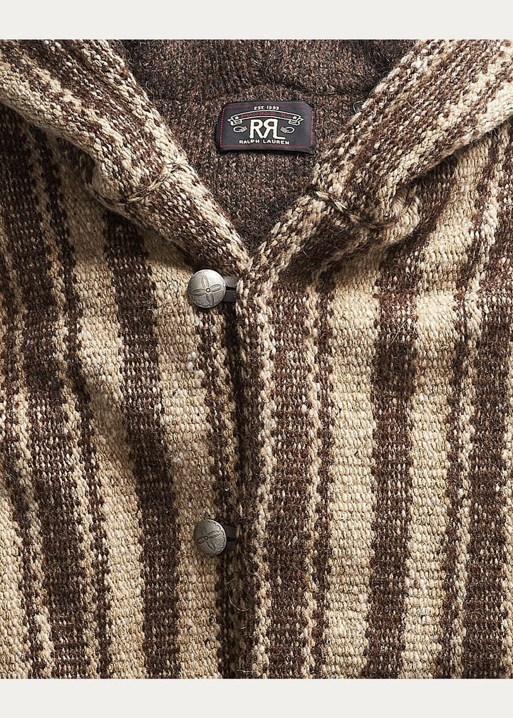 RRL Ralph Lauren 1940s Sportsman Hooded Brown Alpaca Jacket Men's Medium M