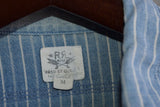 RRL Ralph Lauren Engineer Stripe Chambray Blue Striped Workshirt Men's M Medium