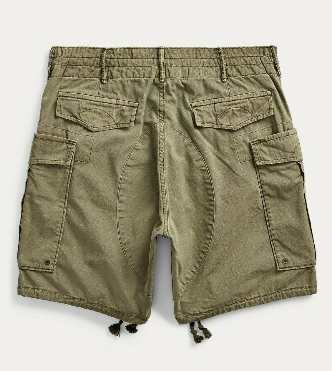 New RRL Ralph Lauren Ripstop Leather Trip Cargo Shorts Pant Men's