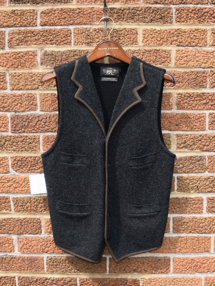 RRL Ralph Lauren Merino Wool Formal Sweater Vest Jacket Coat Mens Small S