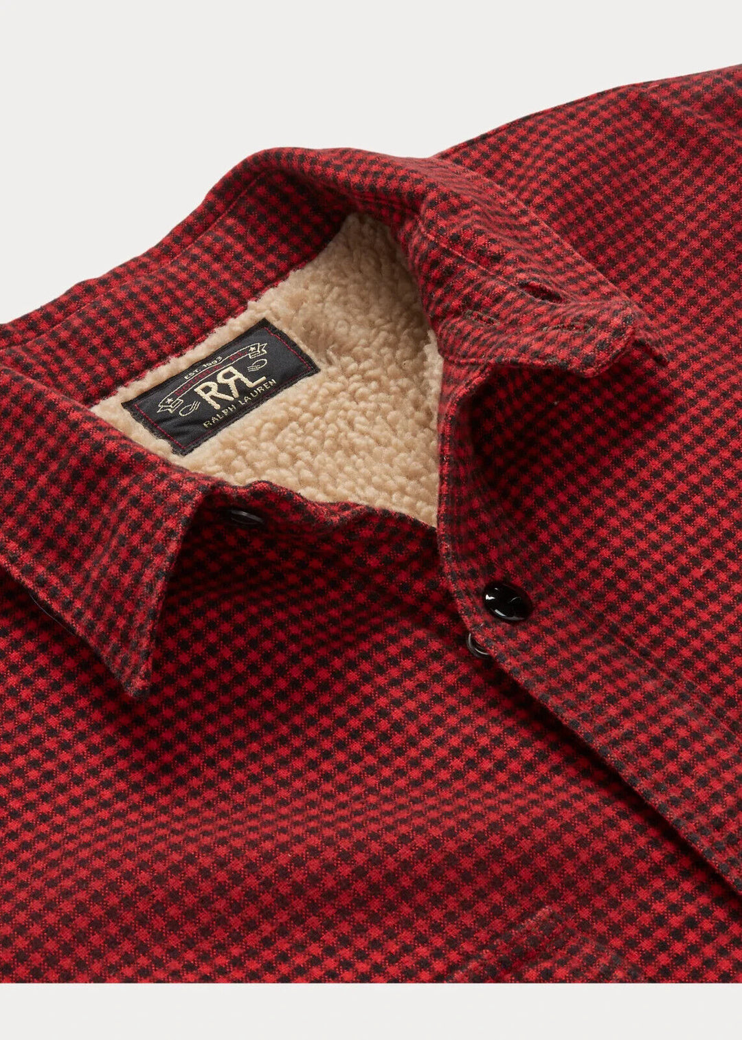 RRL Ralph Lauren Red Check Shirt Jacket Lined Checkered Overshirt Men's Large L