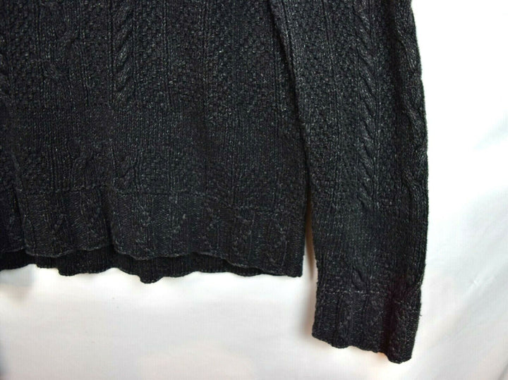 New RRL Ralph Lauren Hand-Knit Black Cable-Knit Turtleneck Men's XL Extra-Large