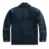 RRL Ralph Lauren Naval Indigo Blue Shawl Deck Shirt Jacket Men's Large L
