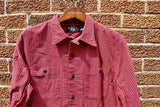 RRL Ralph Lauren Houndstooth Plaid Brushed Workshirt Shirt Red Men's Medium M