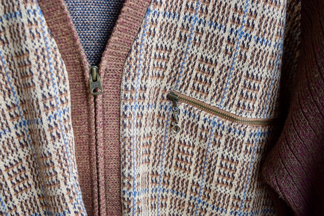 RRL Ralph Lauren Brown Zip Ribbed Linen Knit Cardigan Men's XL Extra-Large