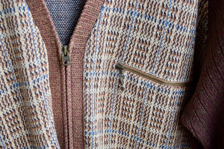 RRL Ralph Lauren Brown Zip Ribbed Linen Knit Cardigan Men's XL Extra-Large