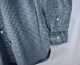 New RRL Ralph Lauren Blue Snap Workwear Shirt Men's M Medium Western Relaxed Fit