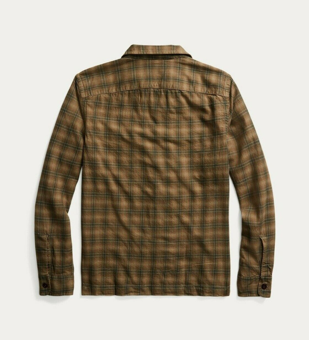 Ralph Lauren RRL Men’s Brown 1940's Plaid Cotton Camp Workshirt Men’s Medium M