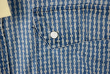 New RRL Ralph Lauren Blue Snap Workwear Shirt Men's M Medium Western Relaxed Fit