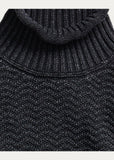 RRL Ralph Lauren Indigo Blue Fair Isle Cable-Knit Turtleneck Men's XXL 2XL