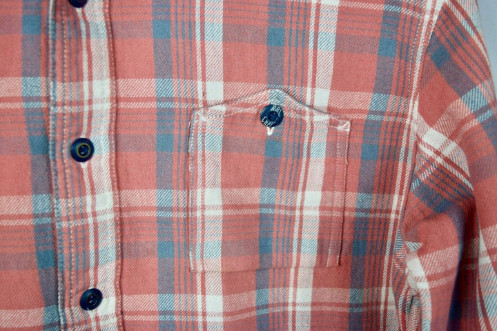 RRL Ralph Lauren Check Plaid Jacquard Rivet Flannel Workshirt Men's S Small
