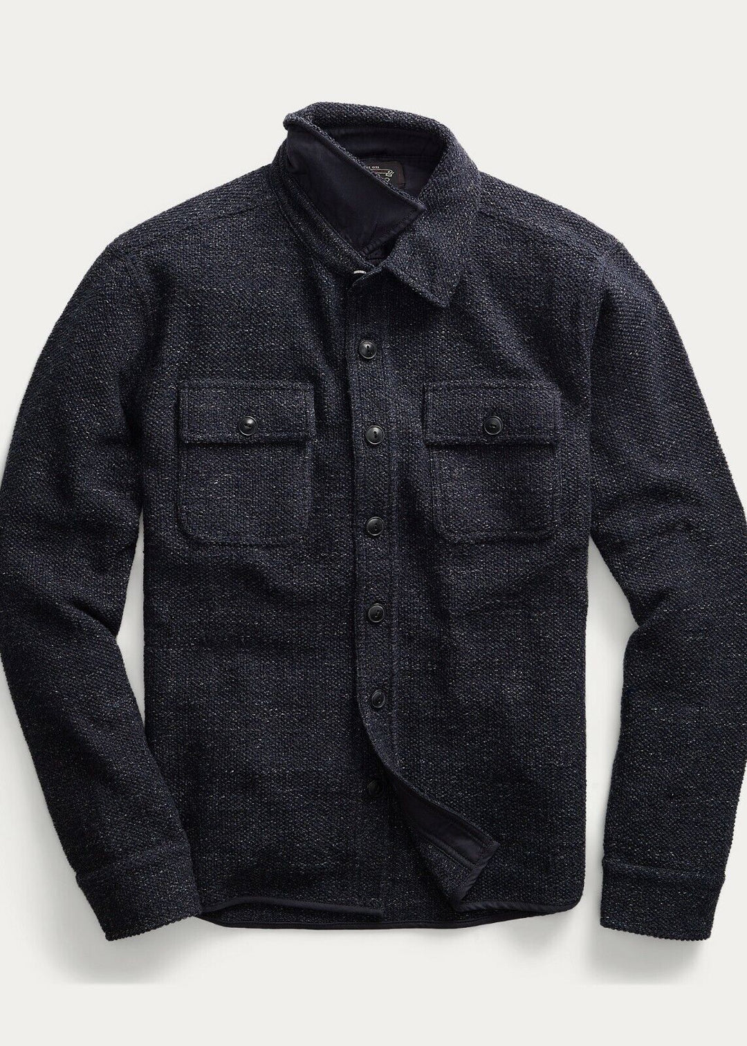 New RRL Ralph Lauren Ring-Spun Workshirt Jacket Navy Blue Men's Extra-Small XS