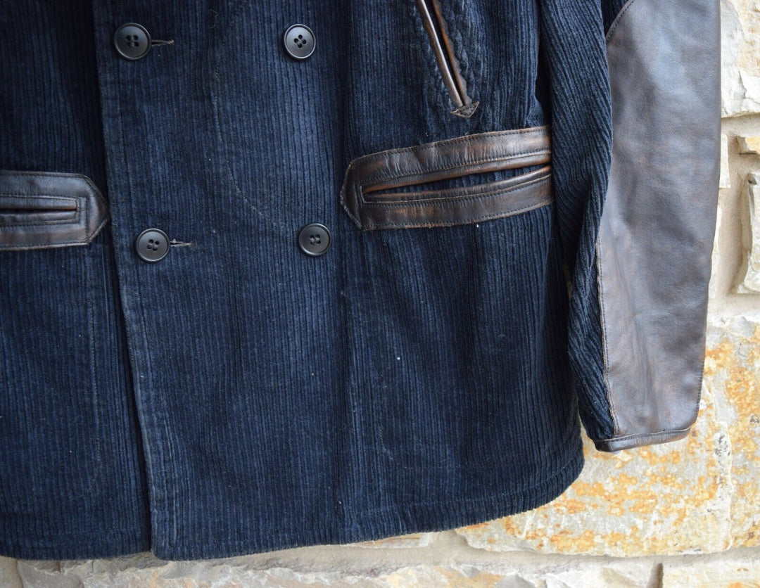 RRL Ralph Lauren Limited-Edition Peacoat Leather Corduroy Navy Men's M Medium