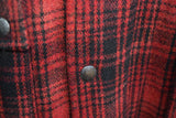 RRL Ralph Lauren Wool Red Black Plaid Hoodie Jacket Manhack Men's Extra-Large XL