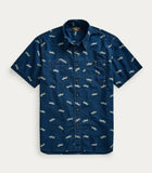 RRL Ralph Lauren Indigo Truck-Print Workshirt S/S Blue Shirt Men's M Medium