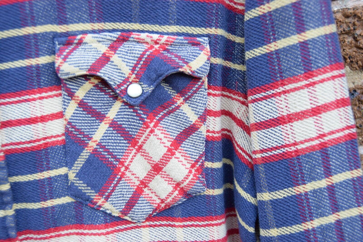 RRL Ralph Lauren Fit Plaid Twill Western Shirt Multi-Color Men's Medium M