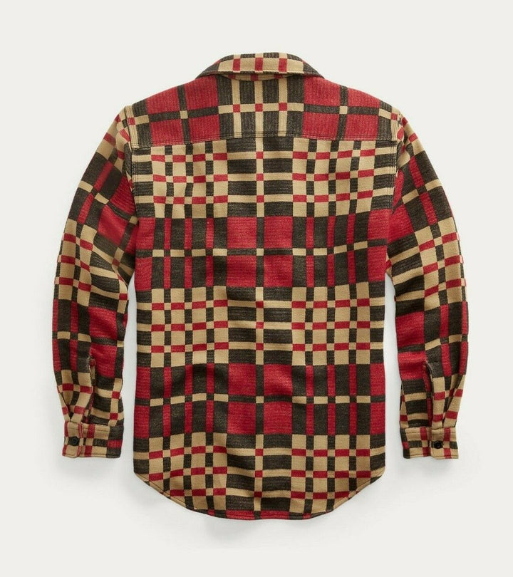 RRL Ralph Lauren 1890s Red Horse Blanket Jacquard Workshirt Jacket L Large