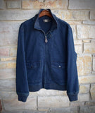 RRL Ralph Lauren Indigo Jersey Cotton Bomber Jacket Overshirt Men XL Extra-Large